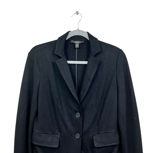 Weekend Max Mara Womens Knit Blazer Collared Two Button Vented Black Size M - Picture 2 of 6